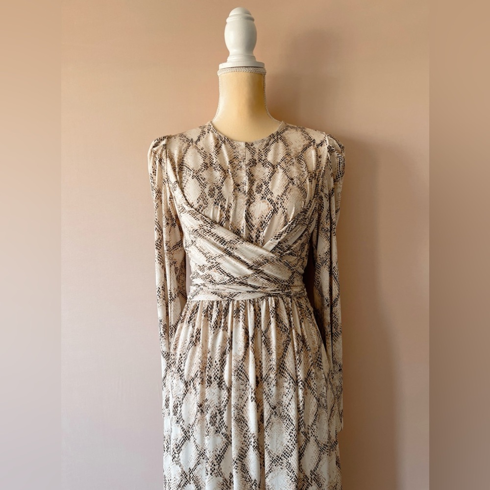 BCBG MAXAZRIA Snake
Embossed Dress Tan Python Size M